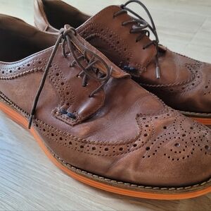 ZARA Classic Brown Leather Brogue Shoes